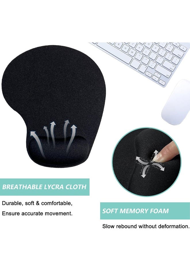 2PCS Mouse Pad with Wrist Support, Ergonomic Mouse Pads with Memory Foam Wrist Rest, Easy Typing Pain Relief, Comfortable Home Office Computer Wrist Support Pads for Working Studying Gaming - Image 3